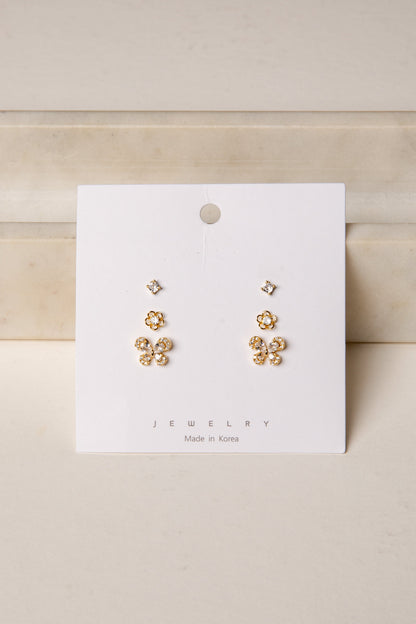 Chelsea Gold Stud Earrings Set