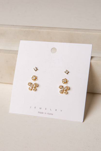 Chelsea Gold Stud Earrings Set
