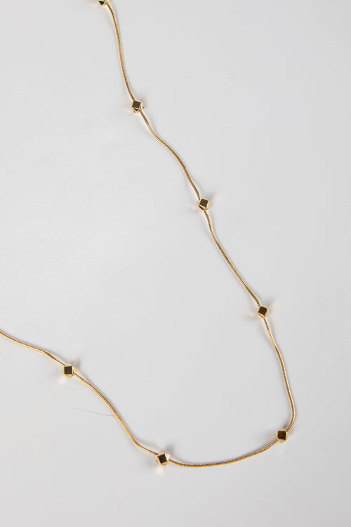 Alyssa Gold Beaded Chain Necklace