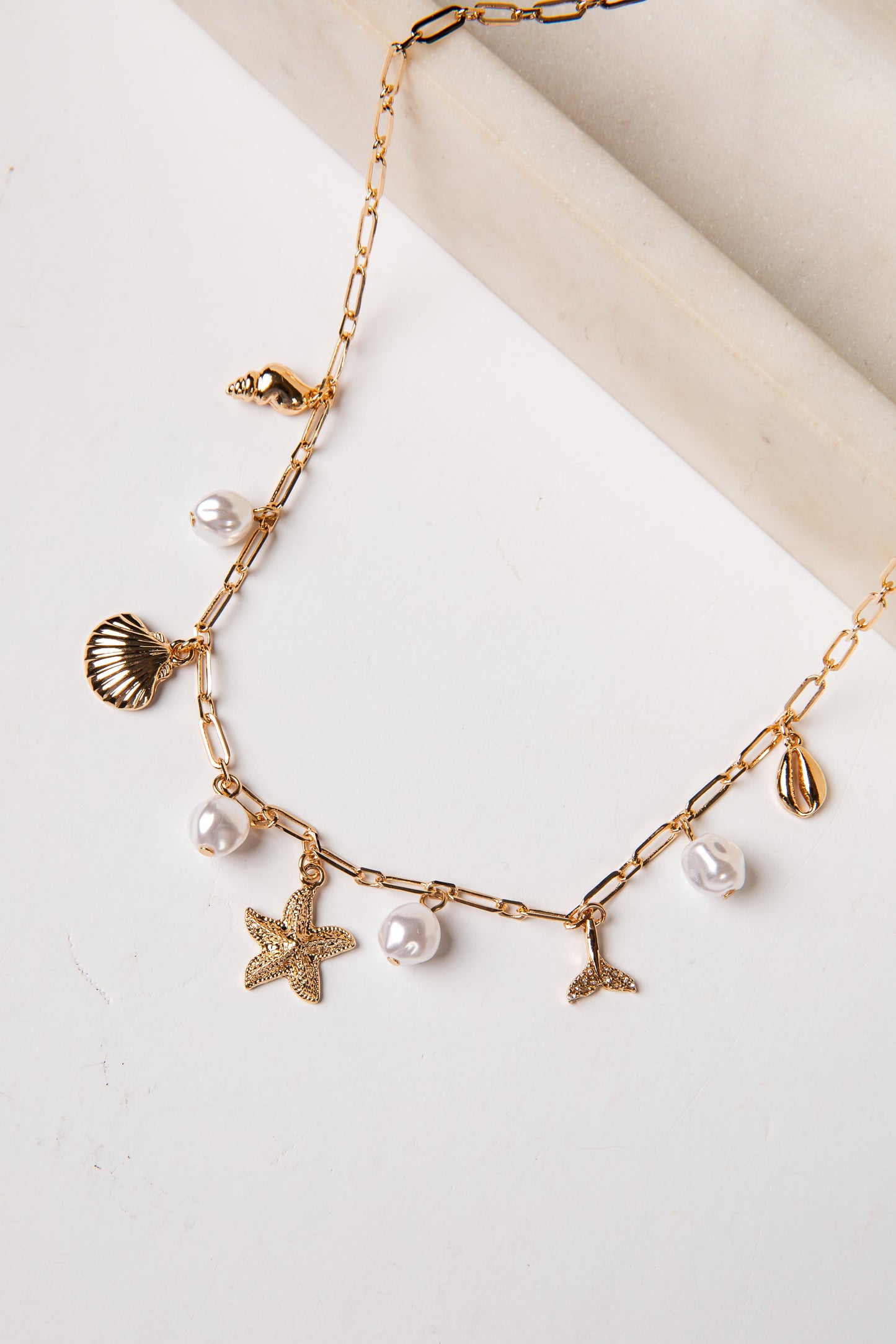 Ashton Coastal Charms Gold Necklace