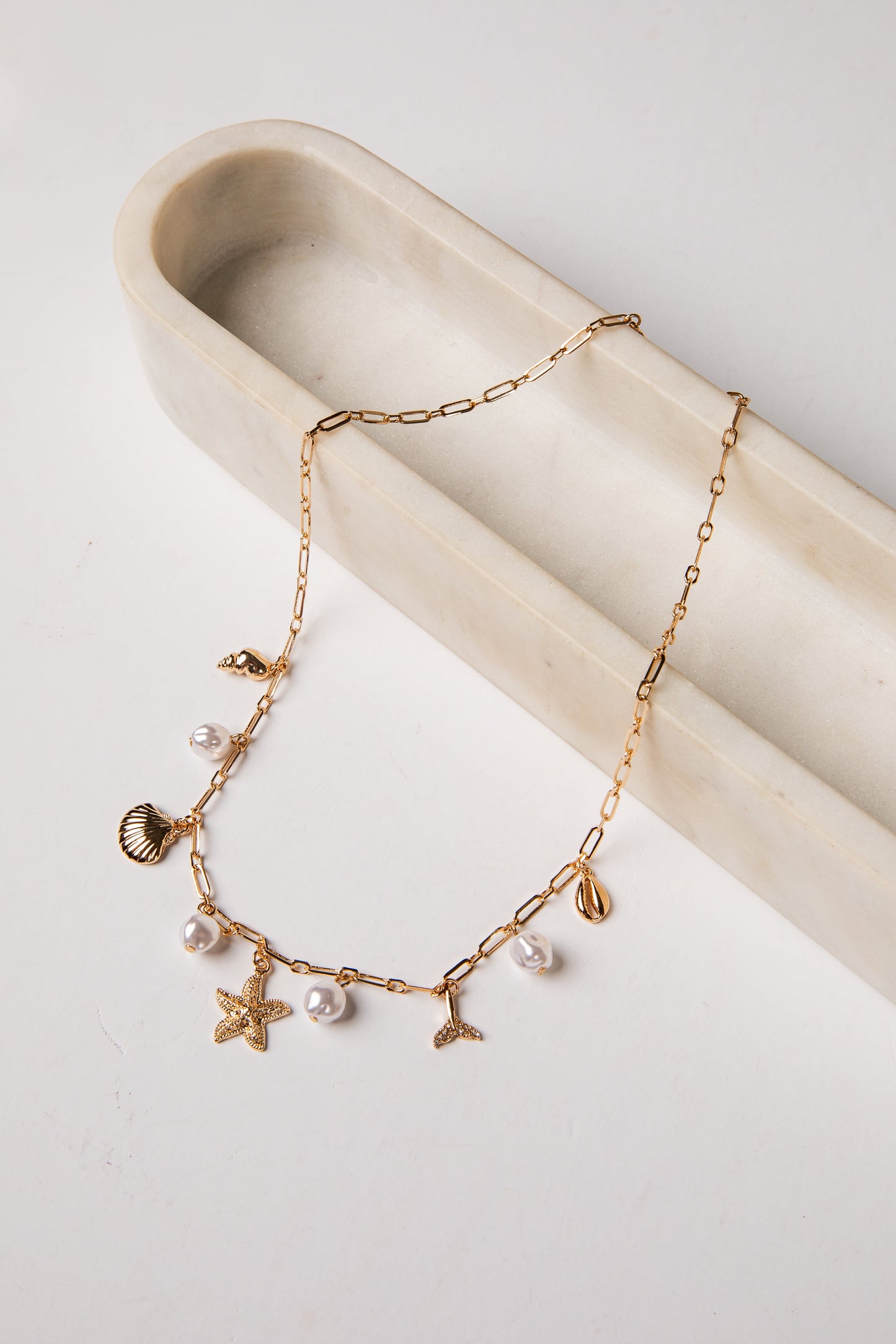 Ashton Coastal Charms Gold Necklace