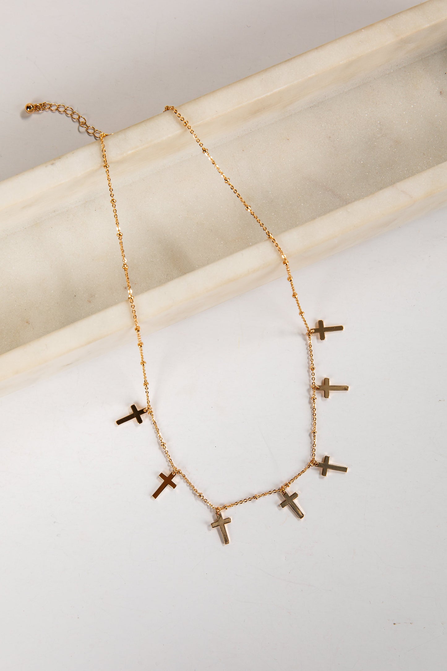 Amy Gold Cross Charm Necklace