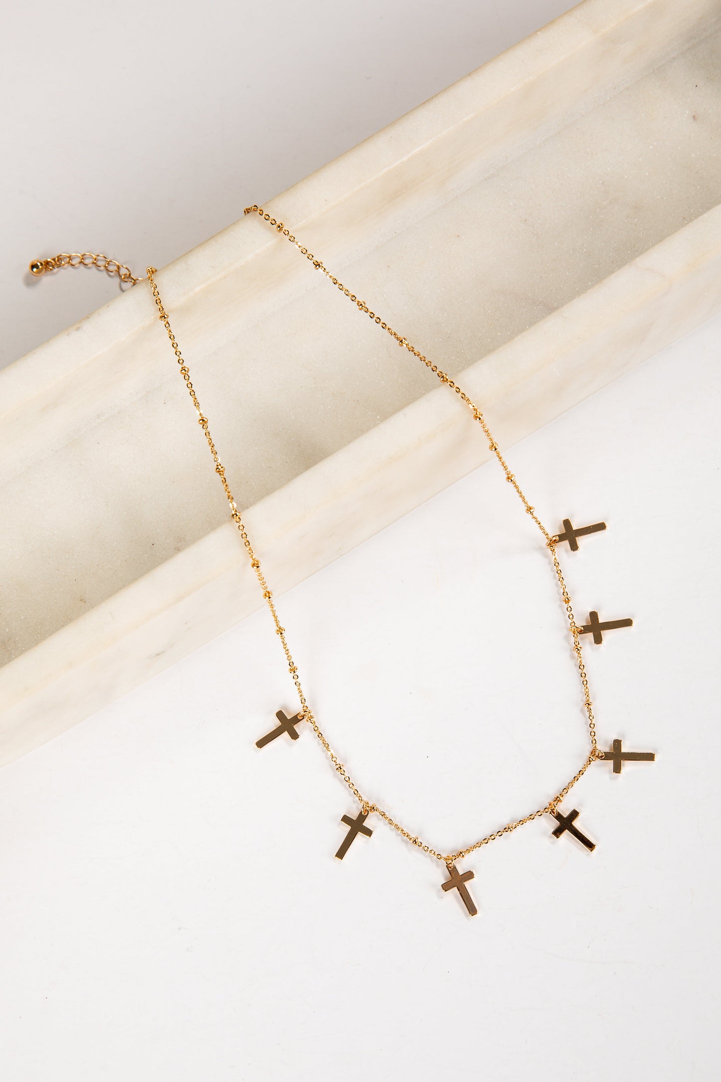 Amy Gold Cross Charm Necklace
