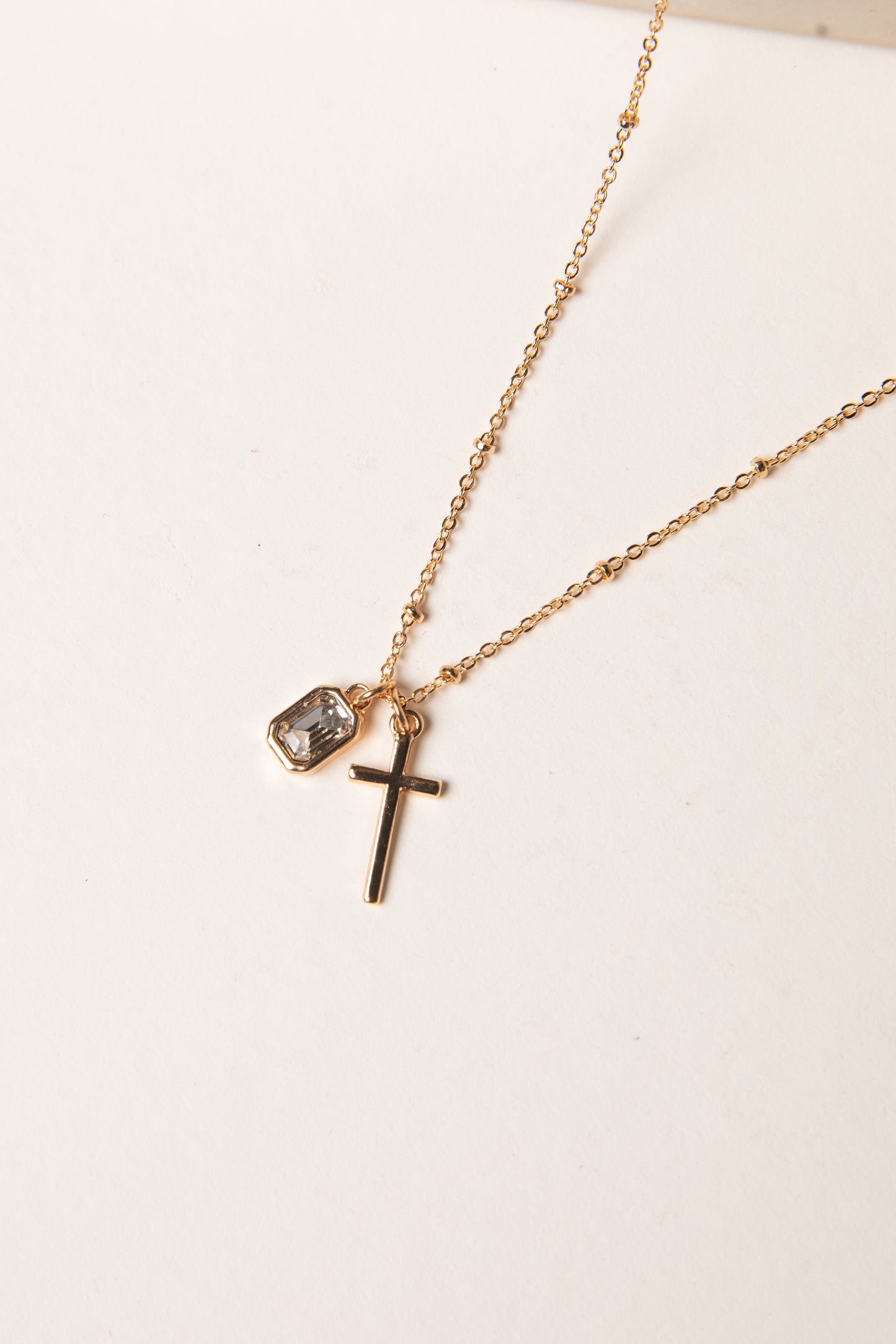 Elle Gold Cross Charm Necklace