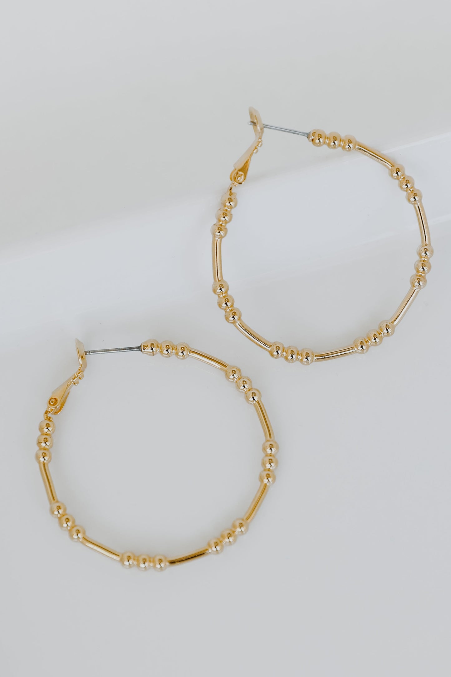 Charlie Gold Ball Hoop Earrings