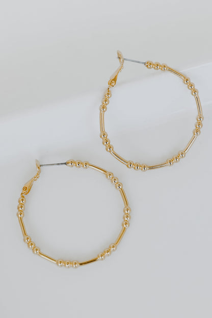 Charlie Gold Ball Hoop Earrings
