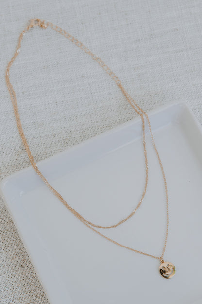 Ashton Gold Layered Smiley Face Necklace