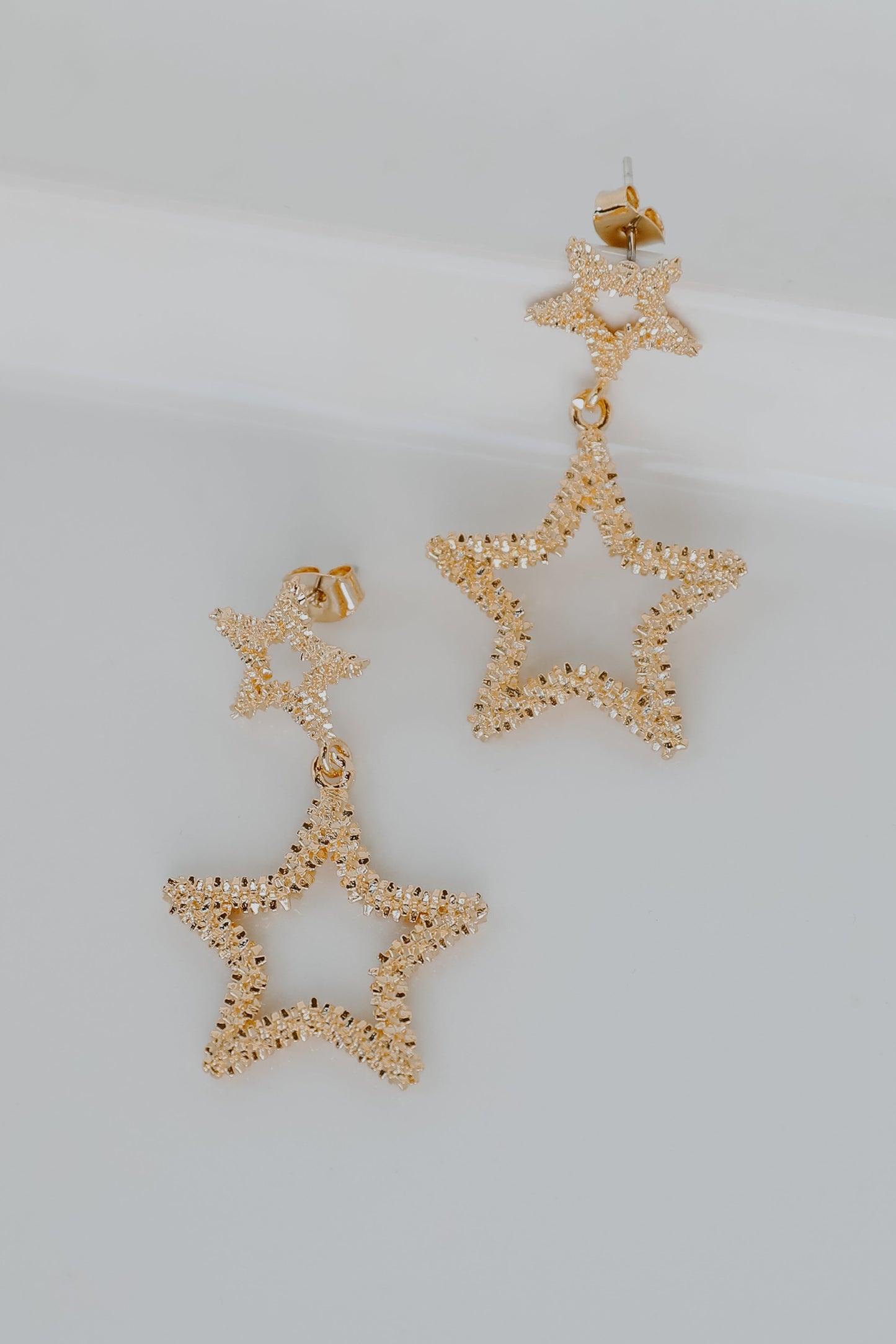 Cassie Gold Star Drop Earrings