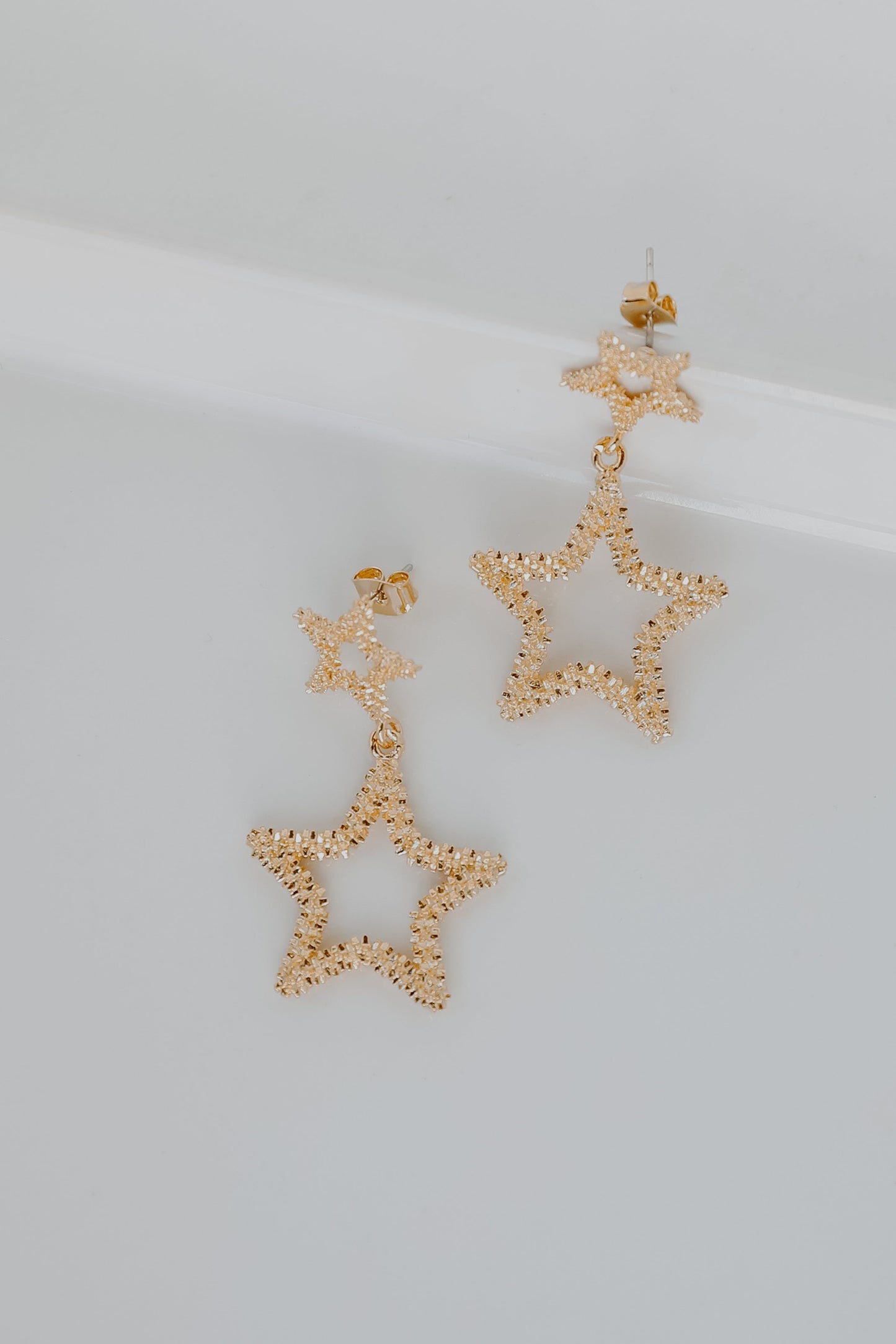 Cassie Gold Star Drop Earrings
