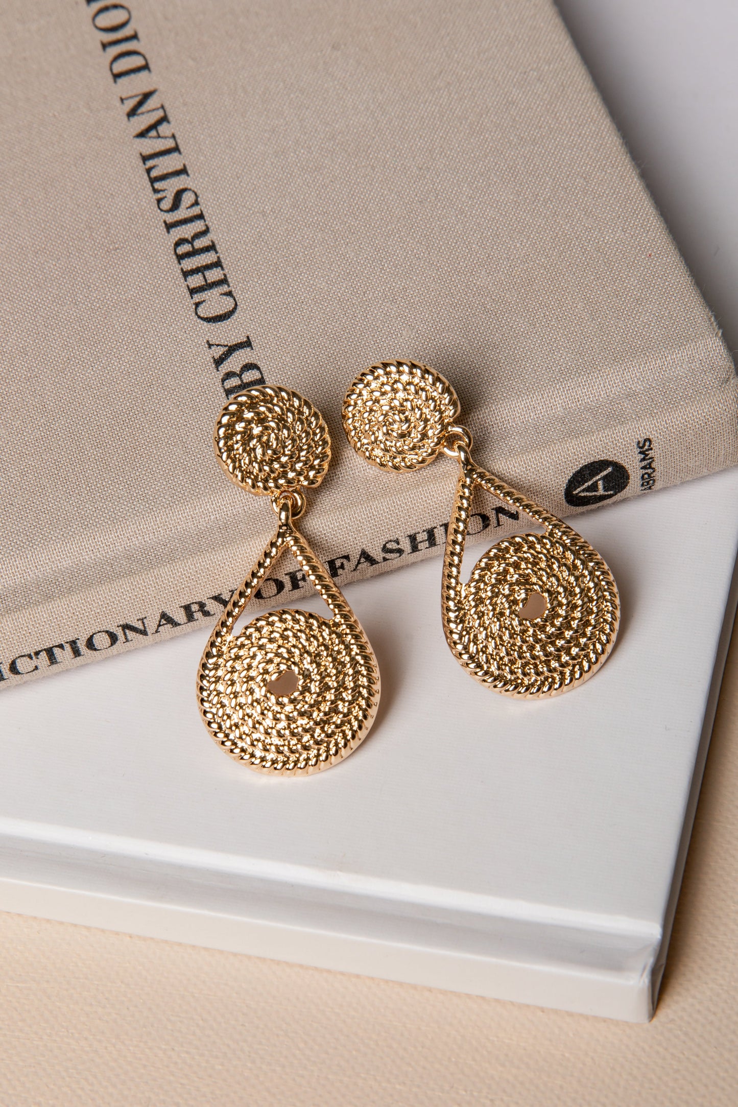 Anna Kate Textured Gold Drop Earrings
