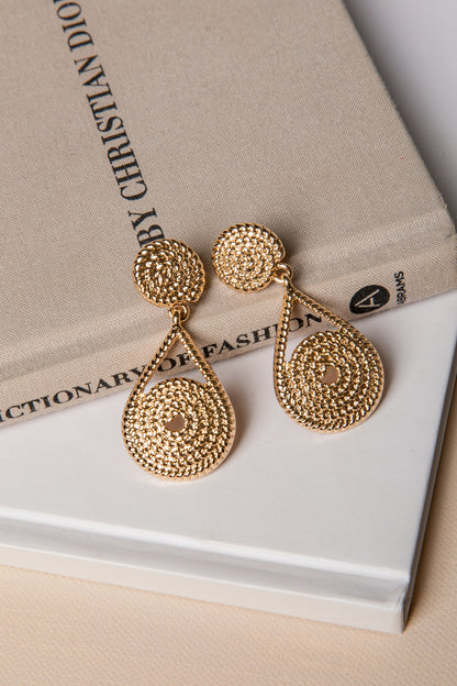Anna Kate Textured Gold Drop Earrings