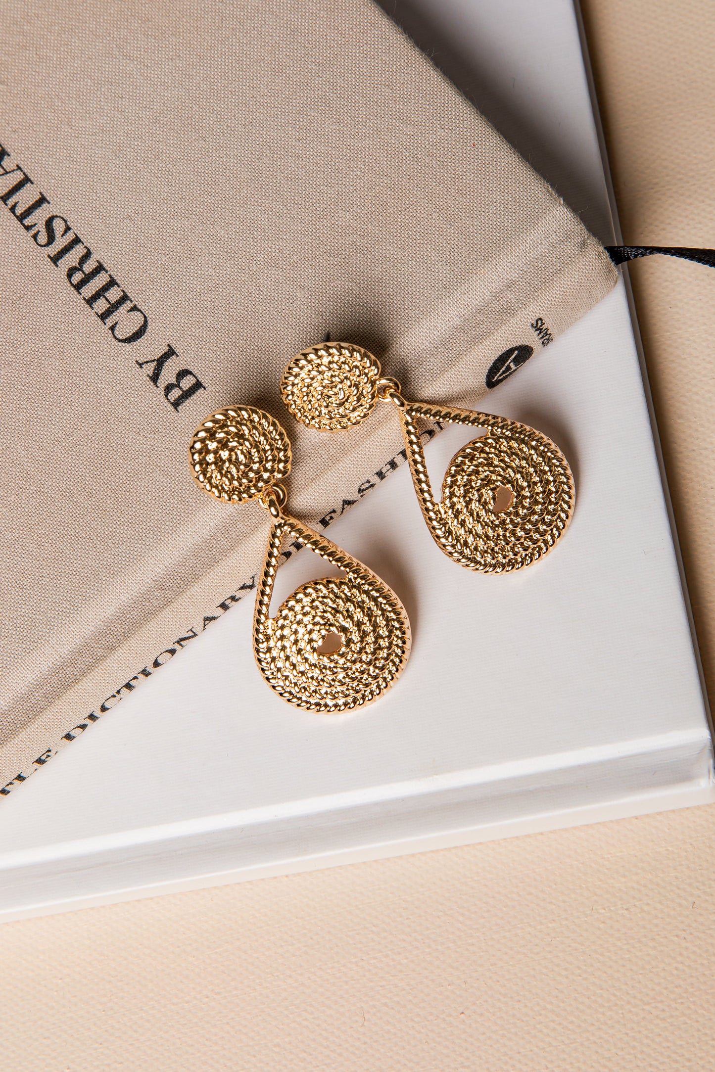 Anna Kate Textured Gold Drop Earrings