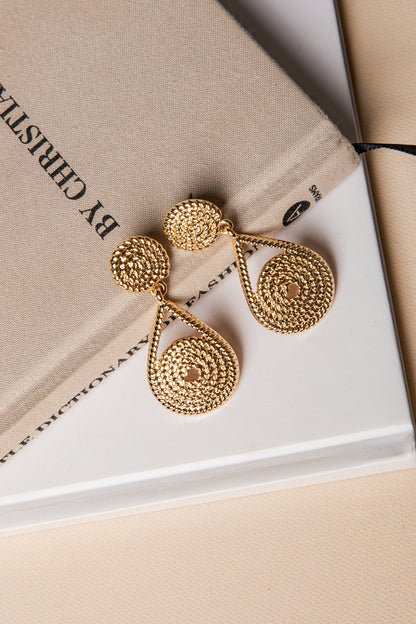 Anna Kate Textured Gold Drop Earrings