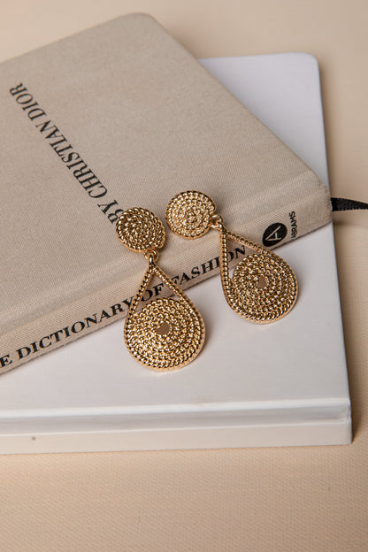Anna Kate Textured Gold Drop Earrings
