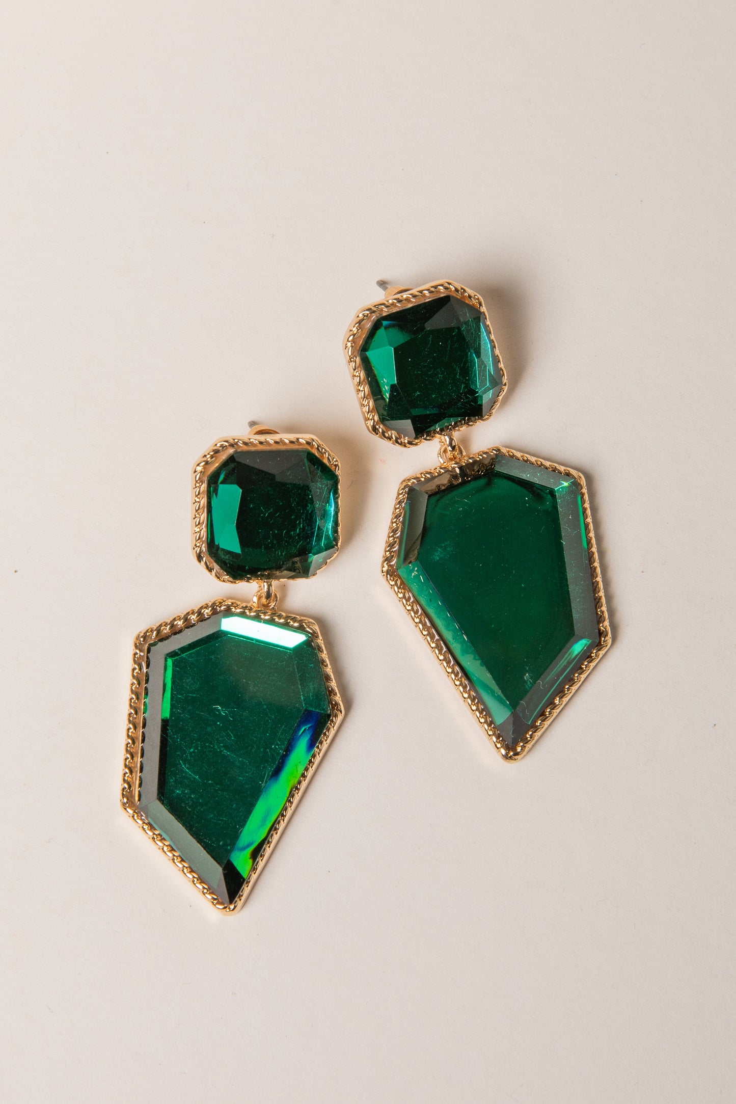Ashley Green Gemstone Statement Earrings
