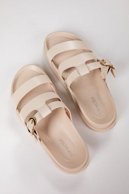 Drift Away Ivory Strap Sandals