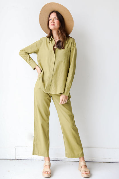 By Your Side Linen Button-Up Blouse