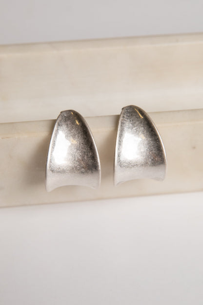 Amber Silver Statement Drop Earrings