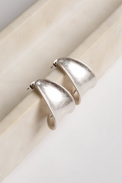 Amber Silver Statement Drop Earrings