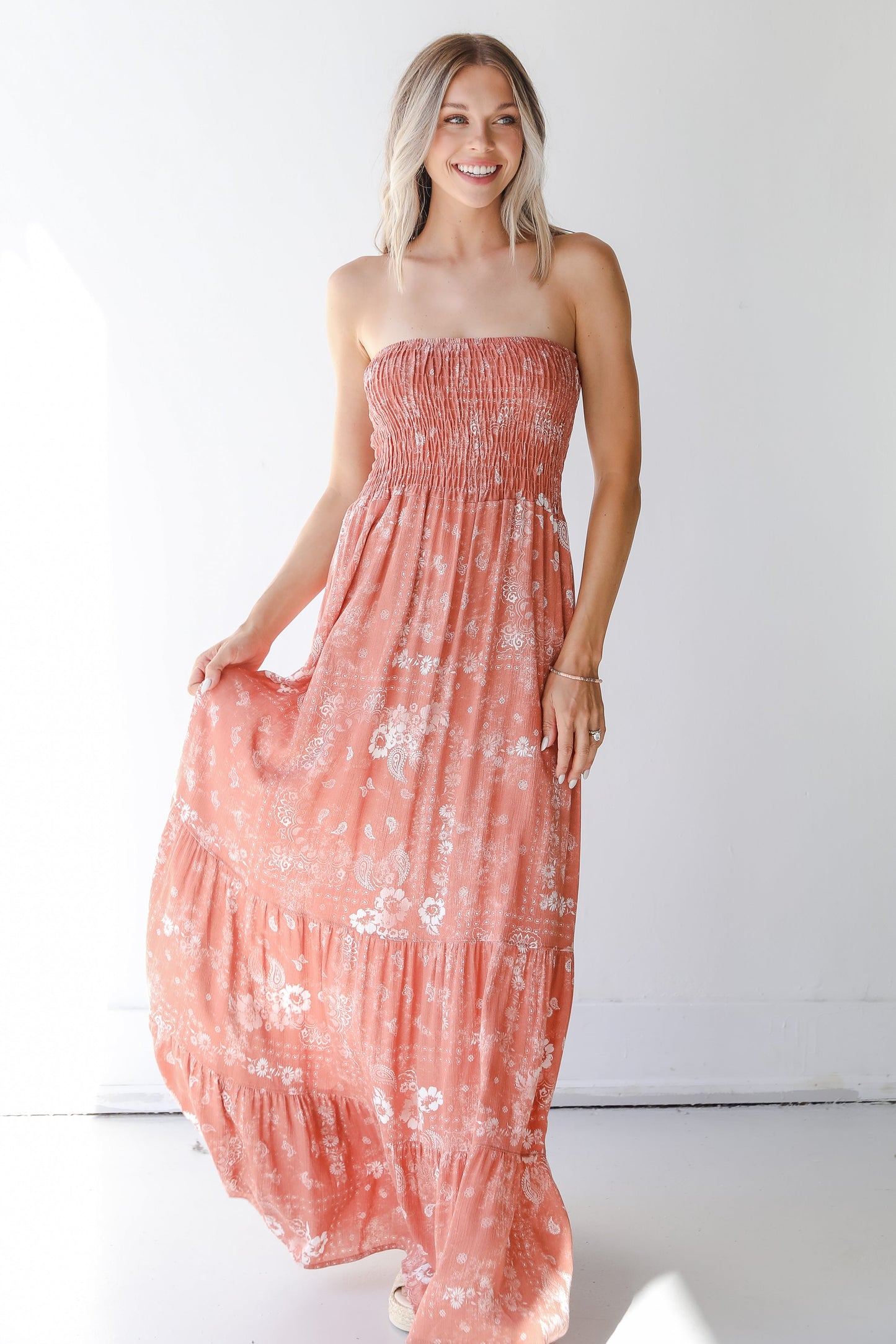 Blooming Beauty Strapless Maxi Dress