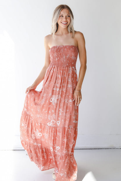 Blooming Beauty Strapless Maxi Dress