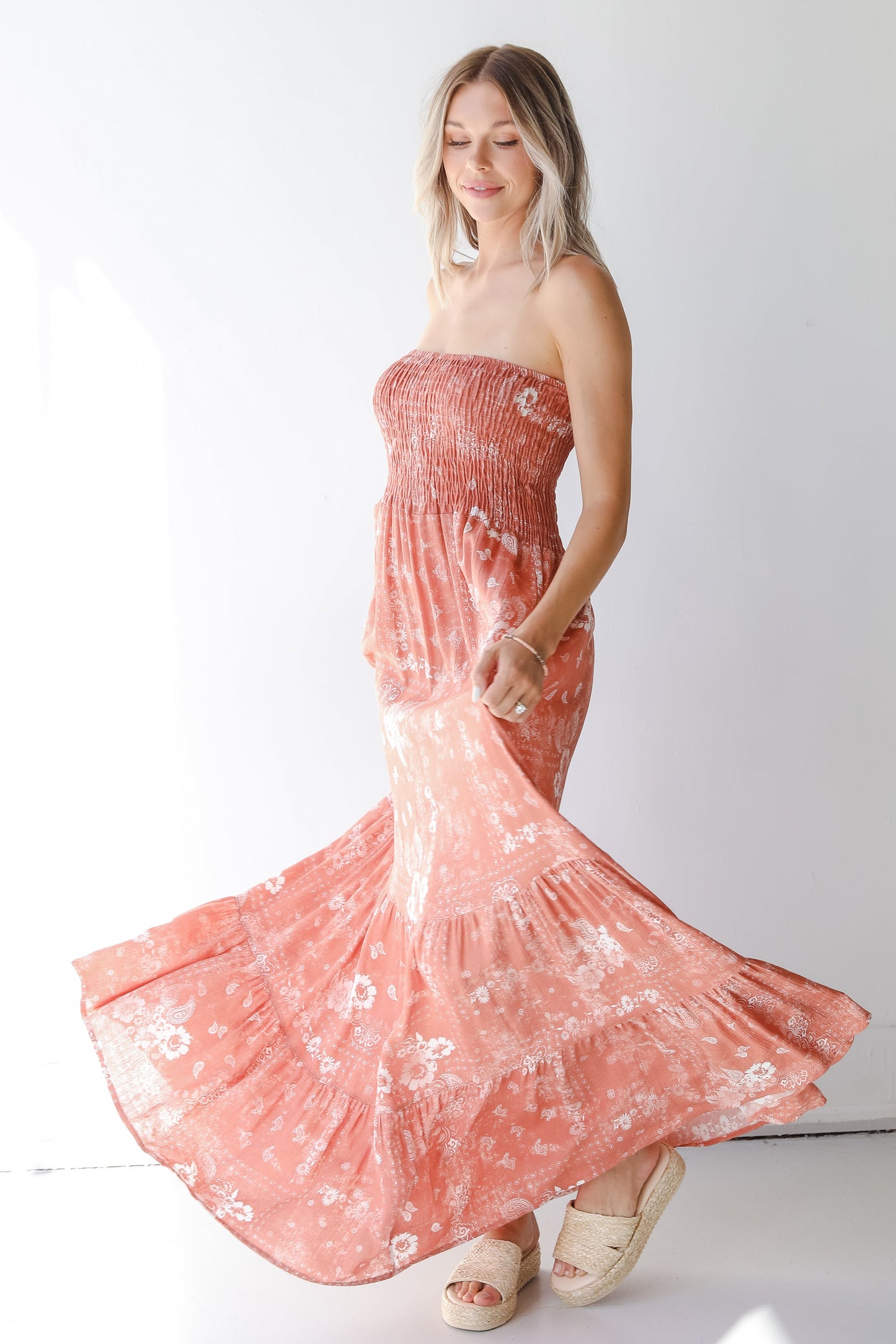 Blooming Beauty Strapless Maxi Dress