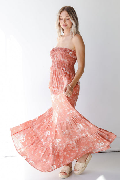 Blooming Beauty Strapless Maxi Dress