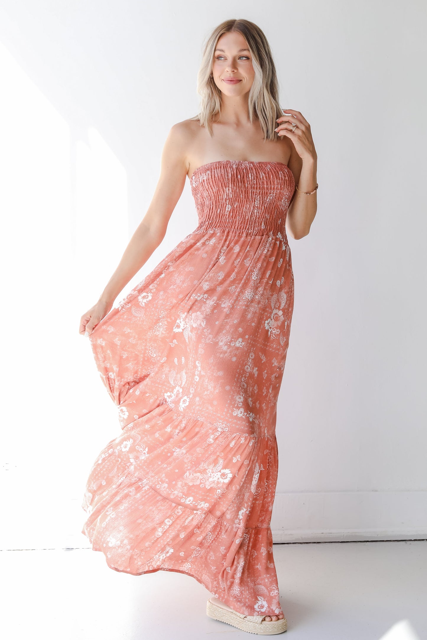 Blooming Beauty Strapless Maxi Dress