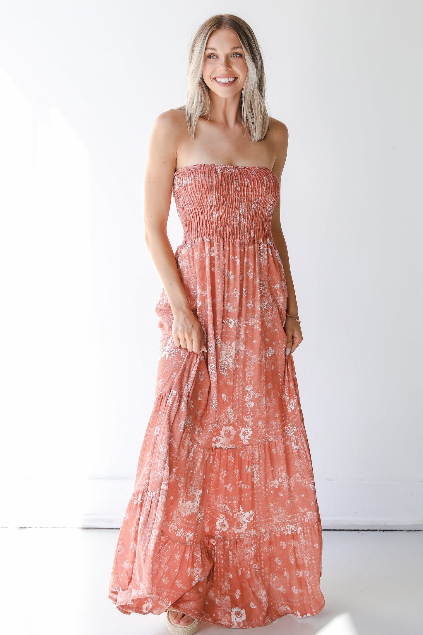 Blooming Beauty Strapless Maxi Dress
