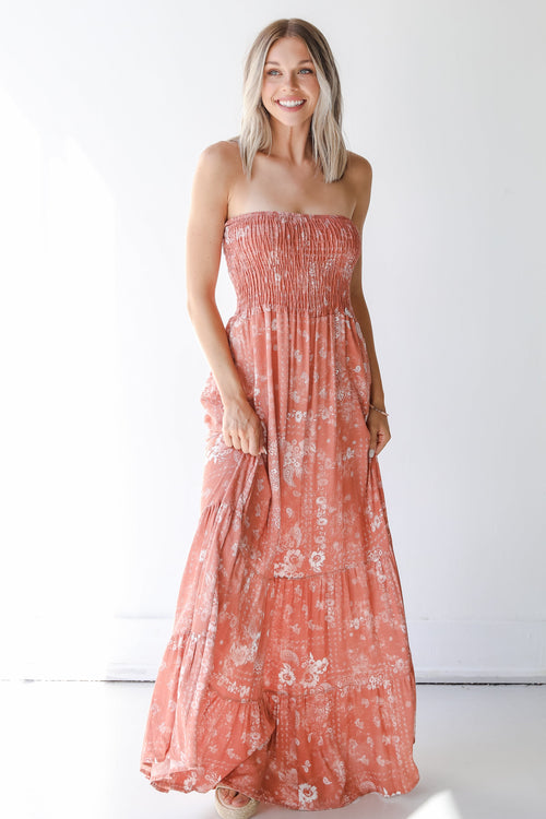 Blooming Beauty Strapless Maxi Dress