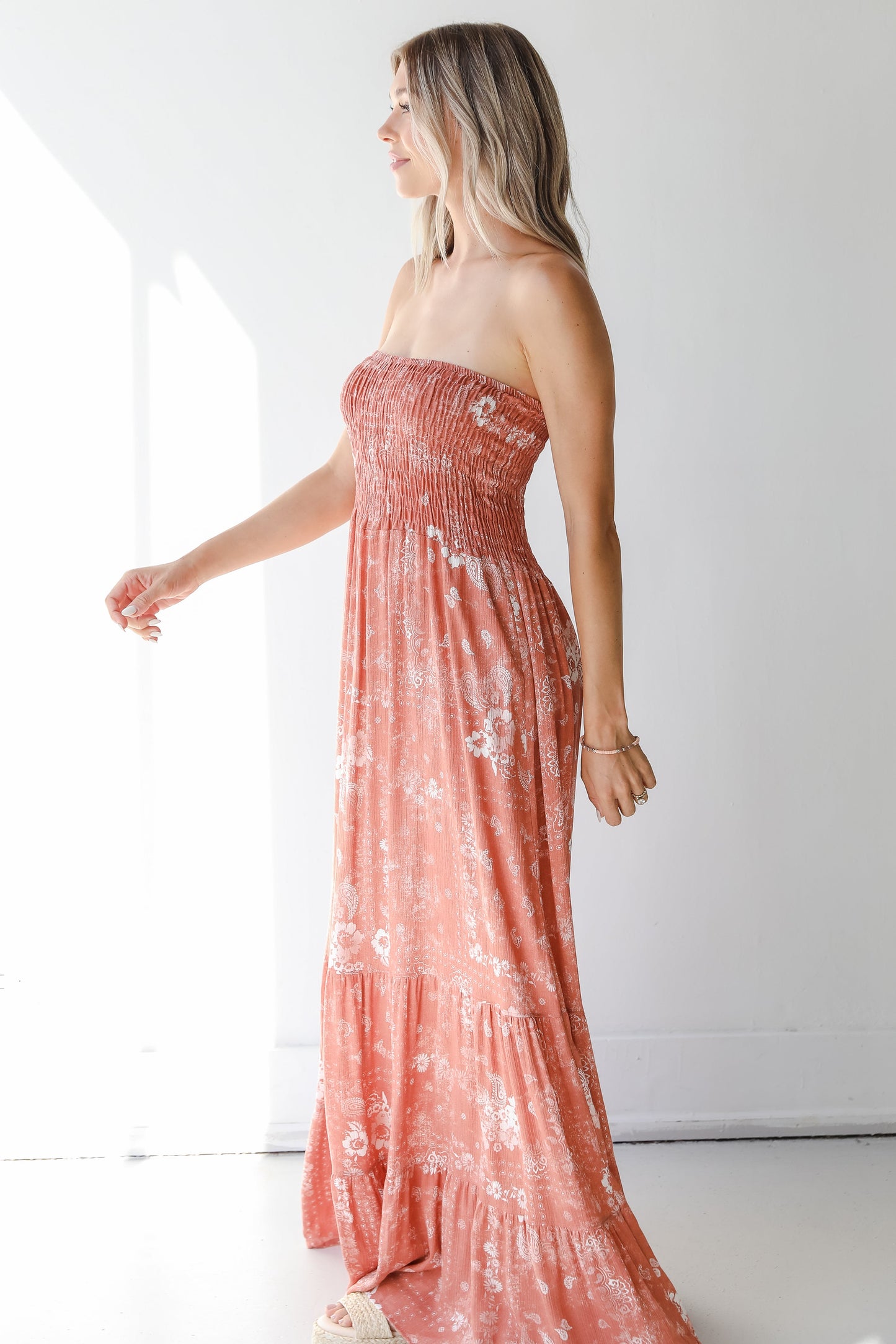 Blooming Beauty Strapless Maxi Dress